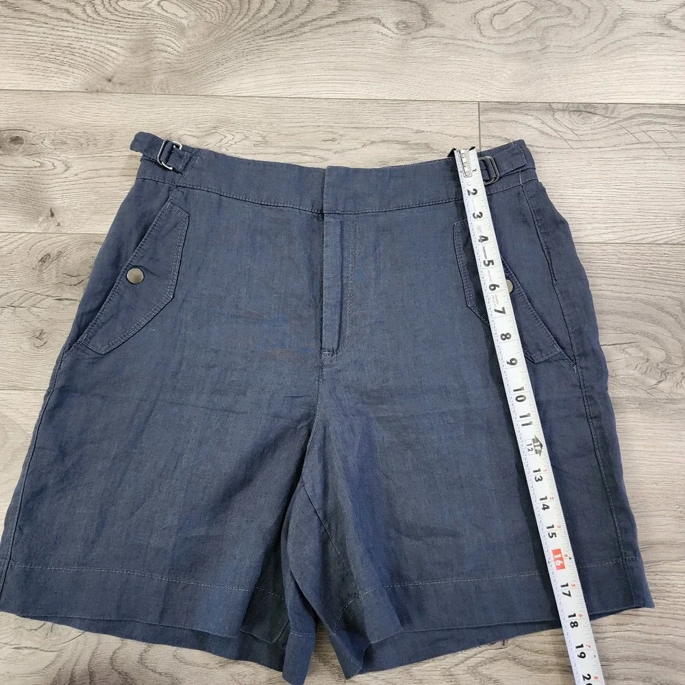 Athleta‎ Voyager 100% Linen High Rise Pockets 7 Inch Lightweight Shorts 10 NWOT